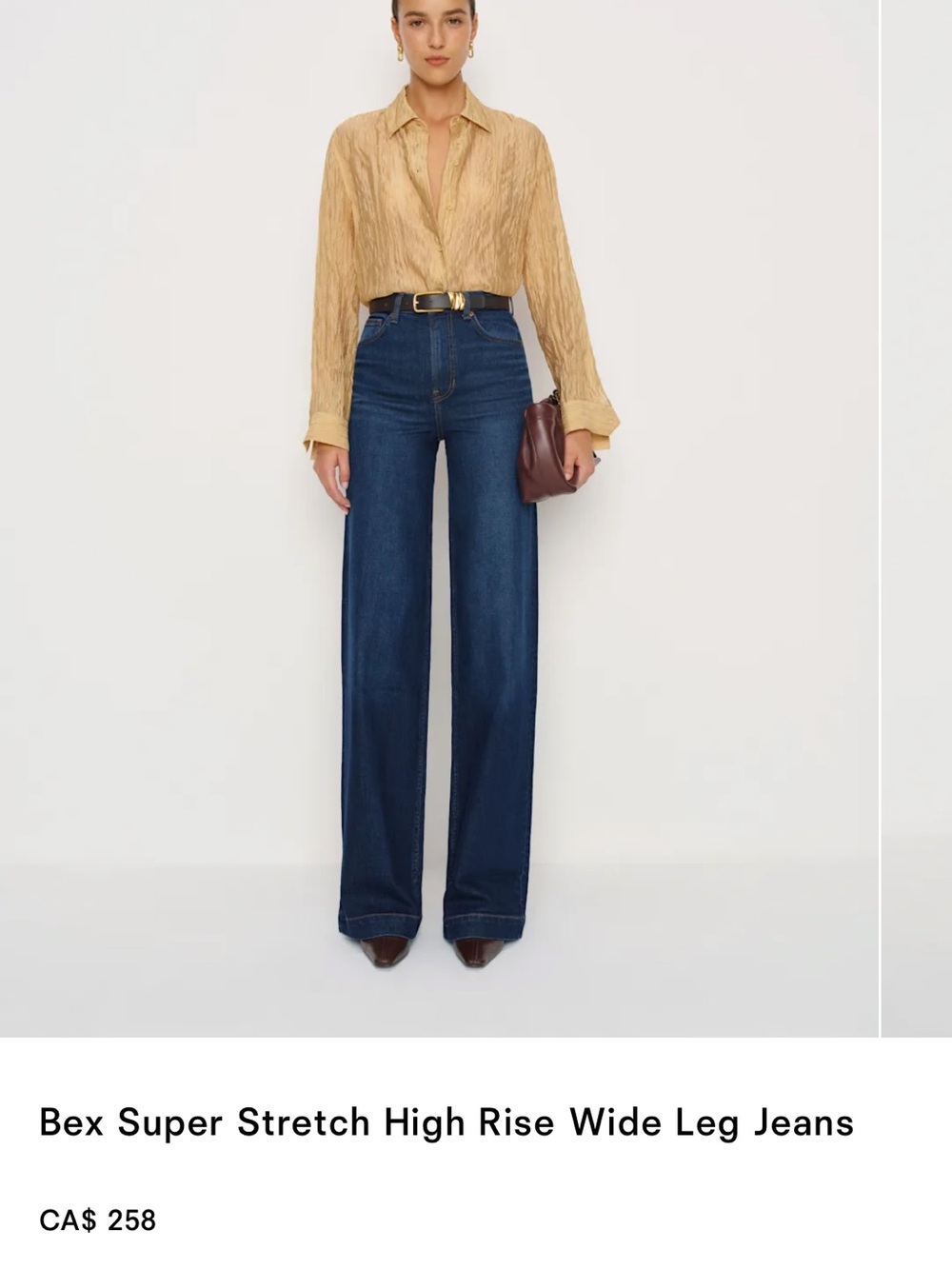 NWT Reformation BEX Wide-Leg High-Rise Jeans in Dark Blue - Picture 4 of 8